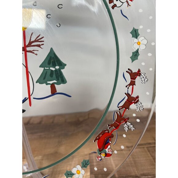 Pfaltzgraff Christmas Perennials Snow Village 13" Round Glass Platter - Picture 6 of 6